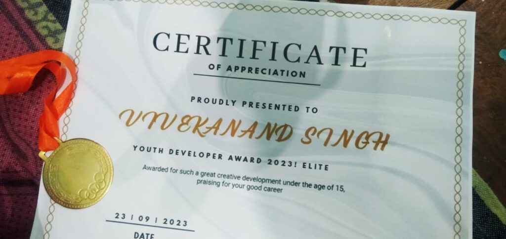 Vivekanand Singh Certificate